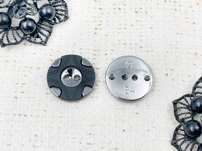 Пуговицы костюмные, d 2,2 см, чёрный с никелем