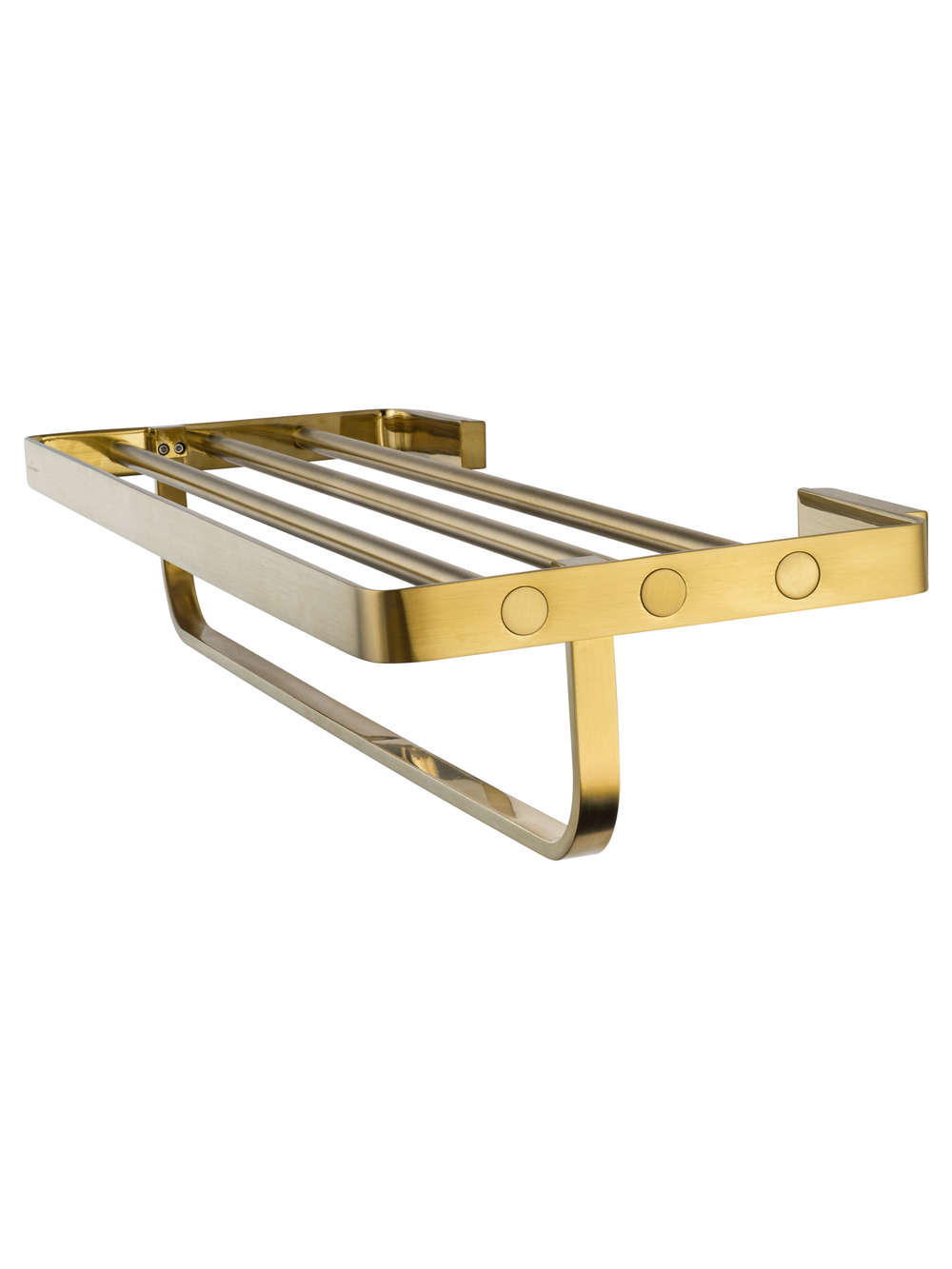 Полотенцедержатель с полкой WONZON & WOGHAND LOTTE, Брашированное золото (WW-8381A-BG)
