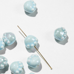 Бусина в форме лапки, 11,8*12,8мм, голубая, глазурированный фарфор