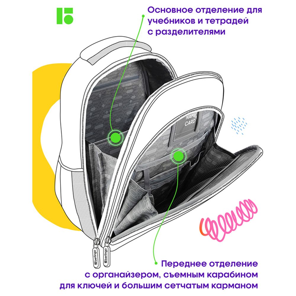 Ранец Berlingo Expert Plus Virtual racing 38х29х15см, 2 отд., с анатомической спинкой