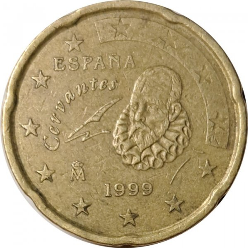 Монета 20 евроцентов 1999 год Испания