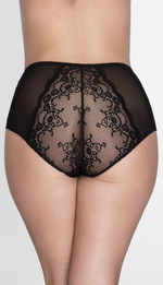 Женские трусики-слип с высокой линией талии (Размер: XL) (Цвет: черный)