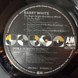 Винтажная виниловая пластинка LP Barry White The Right Night and Barry White (Germany 1987)
