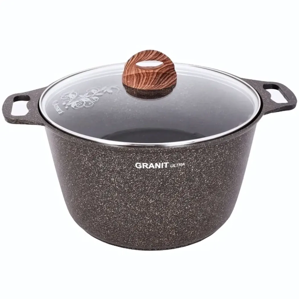 Кастрюля 8л «Granit ultra» (original) со стеклянной крышкой кго82а