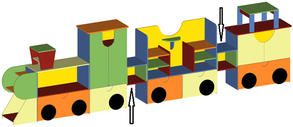 Сцепка к комплекту стеллажей "Паровозик"