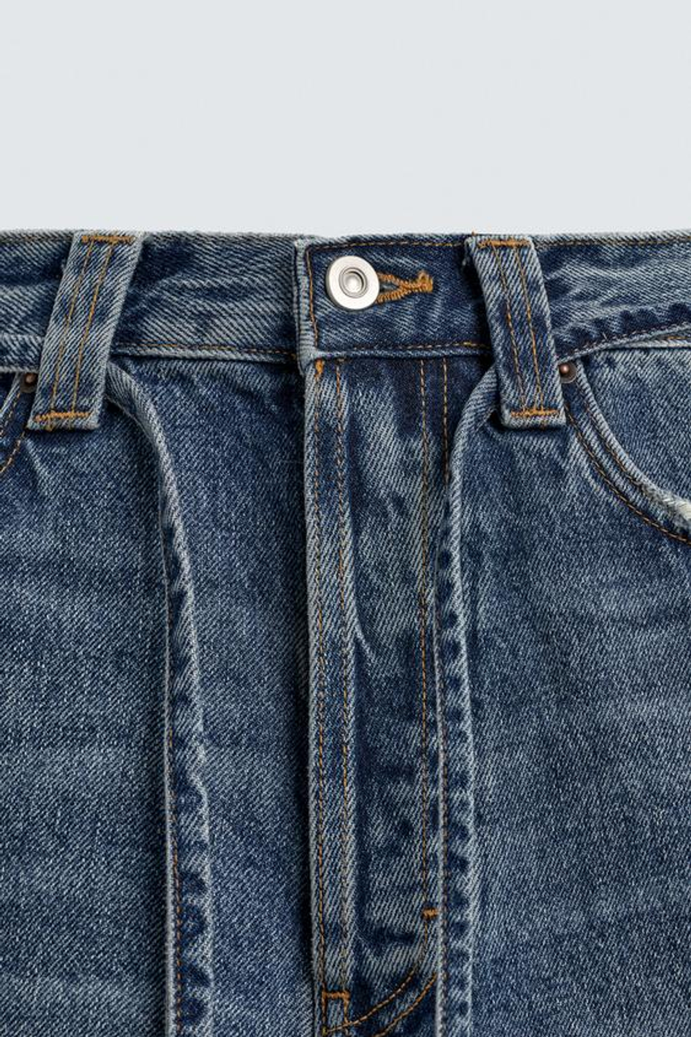 ZARA ДЖИНСОВЫЕ ШОРТЫ BAGGY FIT, СИНИЙ