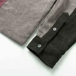 Рубашка Ymkashix Velvet Color block Zip Серая/Темно-зеленая/Пурпурная