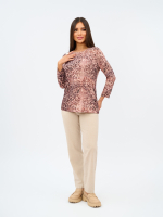 Лонгслив ЛНв-306/джинсбежевый-леопард