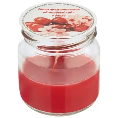 Свеча ароматическая Вишнёвый сад в банке