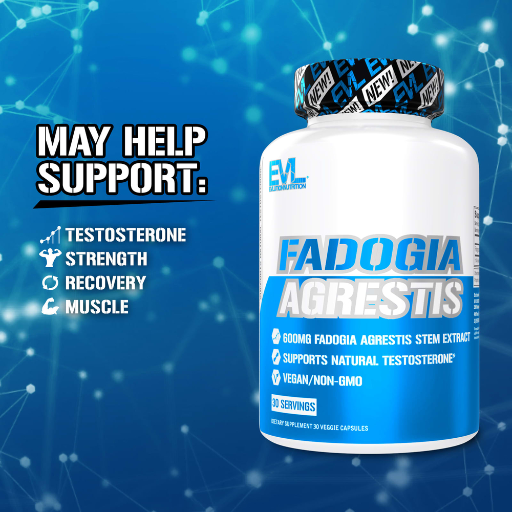 EVLution Nutrition, Fadogia Agrestis, 600 мг, 30 растительных капсул