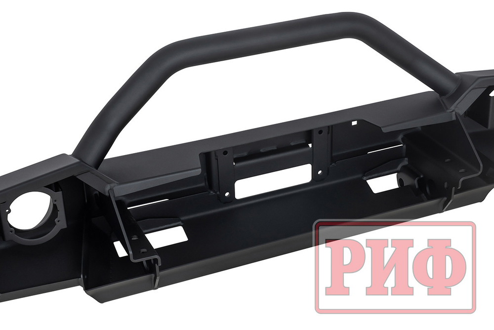 Бампер силовой передний для ГАЗ Соболь NN под штатные фары, с центральной защитной дугой, стандарт РИФ