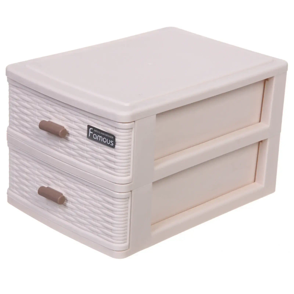 Комод малый для хранения «ПЭКТОН», два отделния, цвет бежевый, 21*15*17см (пакет)