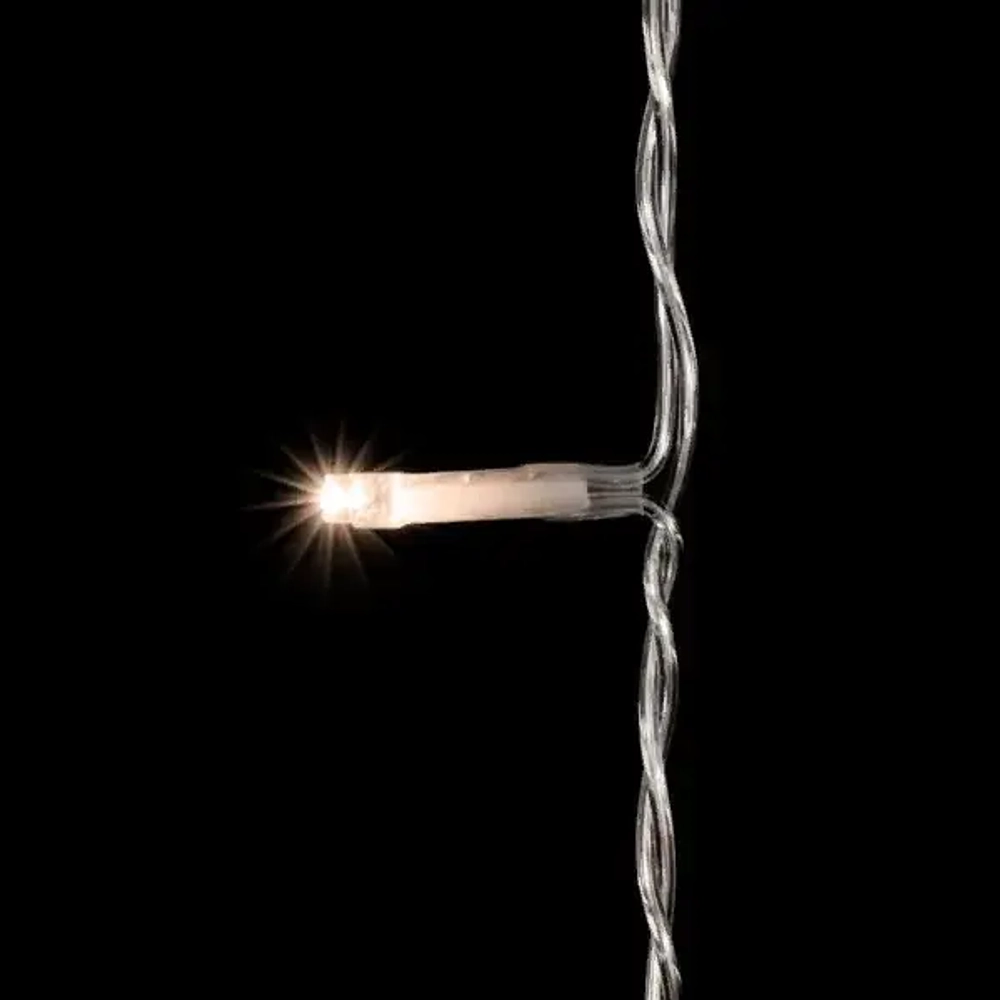 Светодиодный занавес 2*2 м., 400 теплых белых LED ламп, облегченный, прозрачный провод ПВХ, LTC (PCL400NOT-10-2WW)