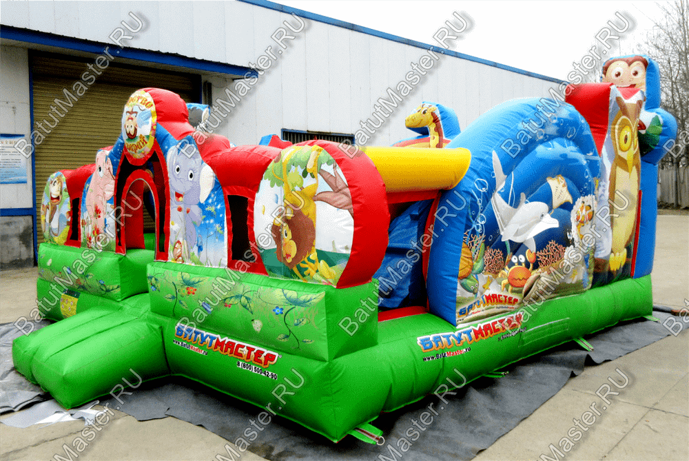 Коммерческий надувной батут "Царство зверей 2" 5*5*3,5 м