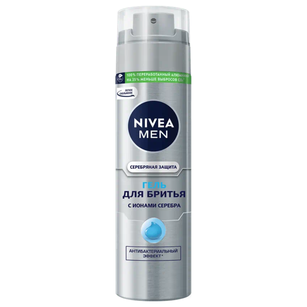 Гель для бритья Nivea Men Серебряная защита 200мл