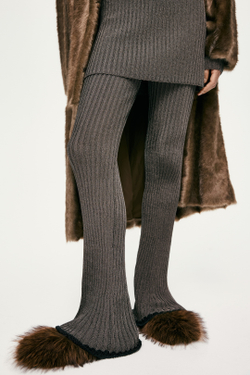 H&M Эластичные трикотажные брюки с металлическим оттенком, темно-серый