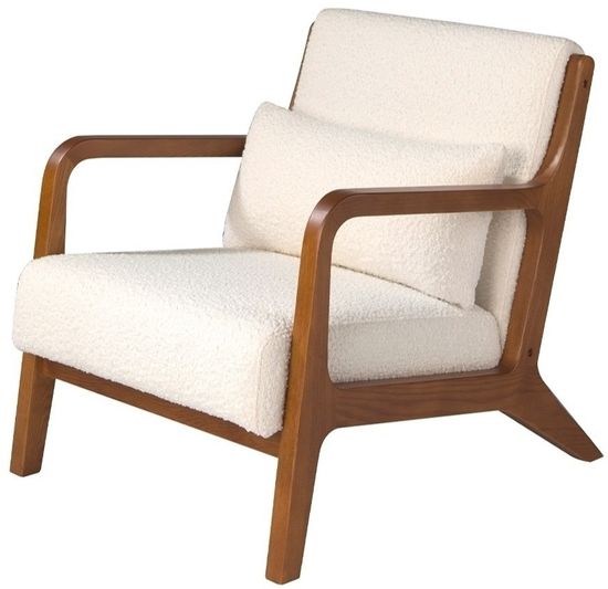 Кресло 5100/DC1580 с тканевой обивкой и деревянной конструкцией цвета ореха Испания