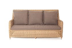 "Гляссе" диван трехместный из искусственного ротанга, цвет соломенный