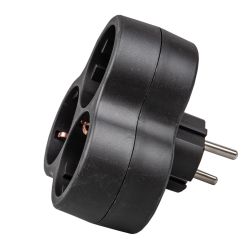 S-GES3-16F BLACK Разветвитель сетевой. с-з. 3 гнезда. 16А. 3500Вт. Черный. ТМ Uniel