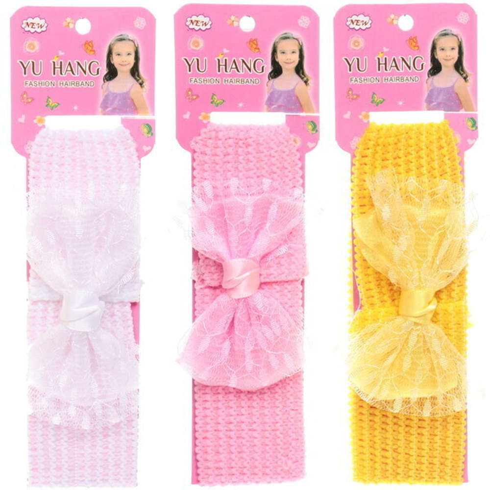 Повязка на голову детская на блистере «Little Krasa - Бритни», 6 цветов, 3,5*17 см