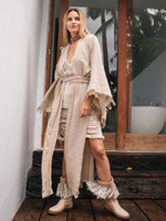 Кимоно с разрезами (бежевый)