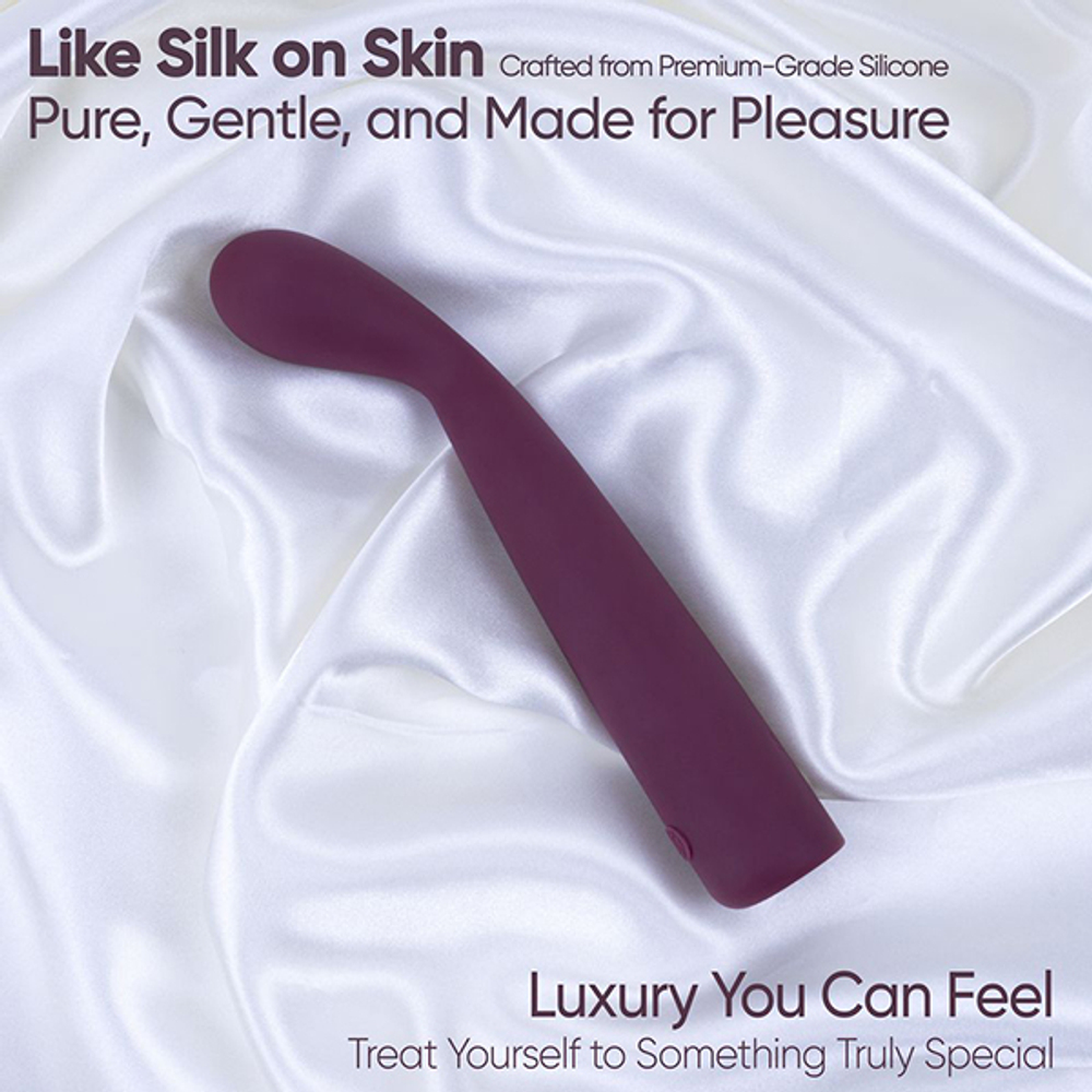 Фиолетовый вибратор 17,5см с гладкой поверхностью для стимуляции точки G Selove TouchBend Slim Curved G-Spot Vibrator with Flexible Neck Purple