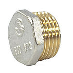 Заглушка латунь никель Ду 32 (1 1/4") НР 9017 ГОСТ 32585-2013 Aquasfera 9017-04