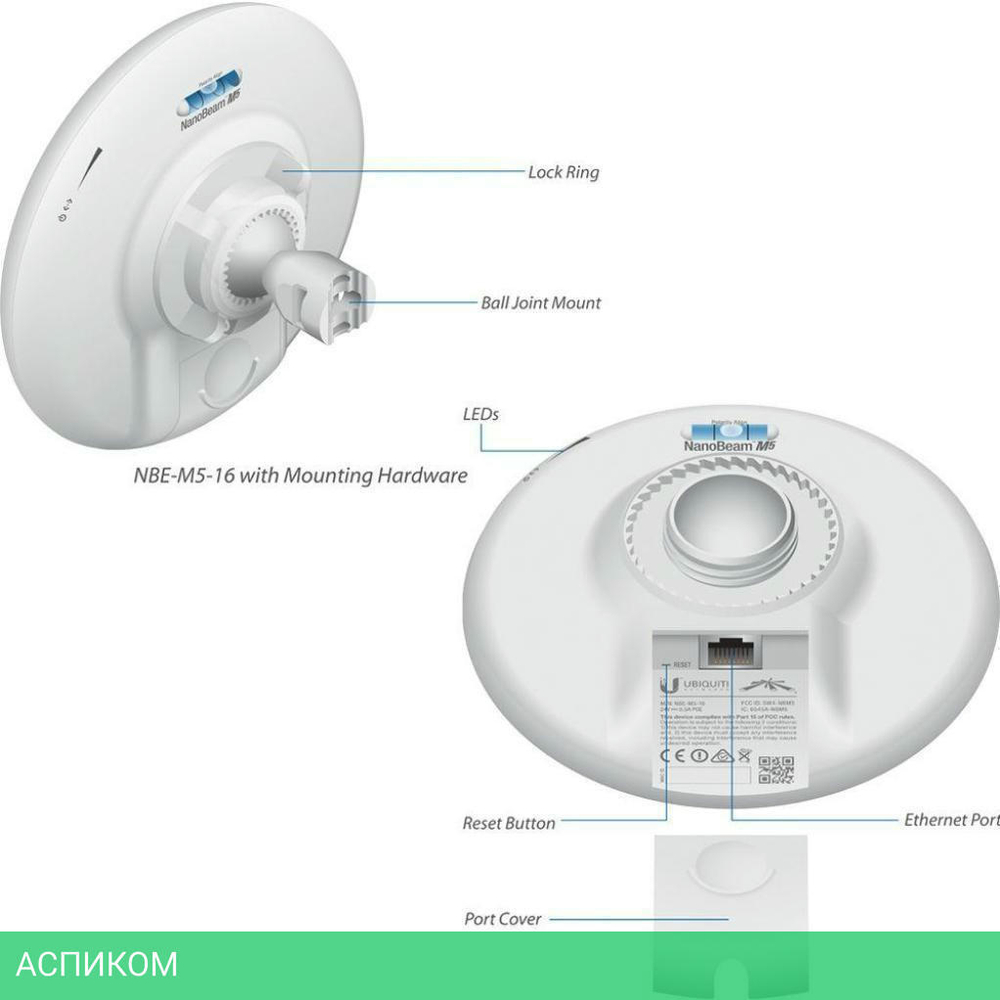 Точка доступа Ubiquiti PowerBeam M5 (NBE-M5-16)