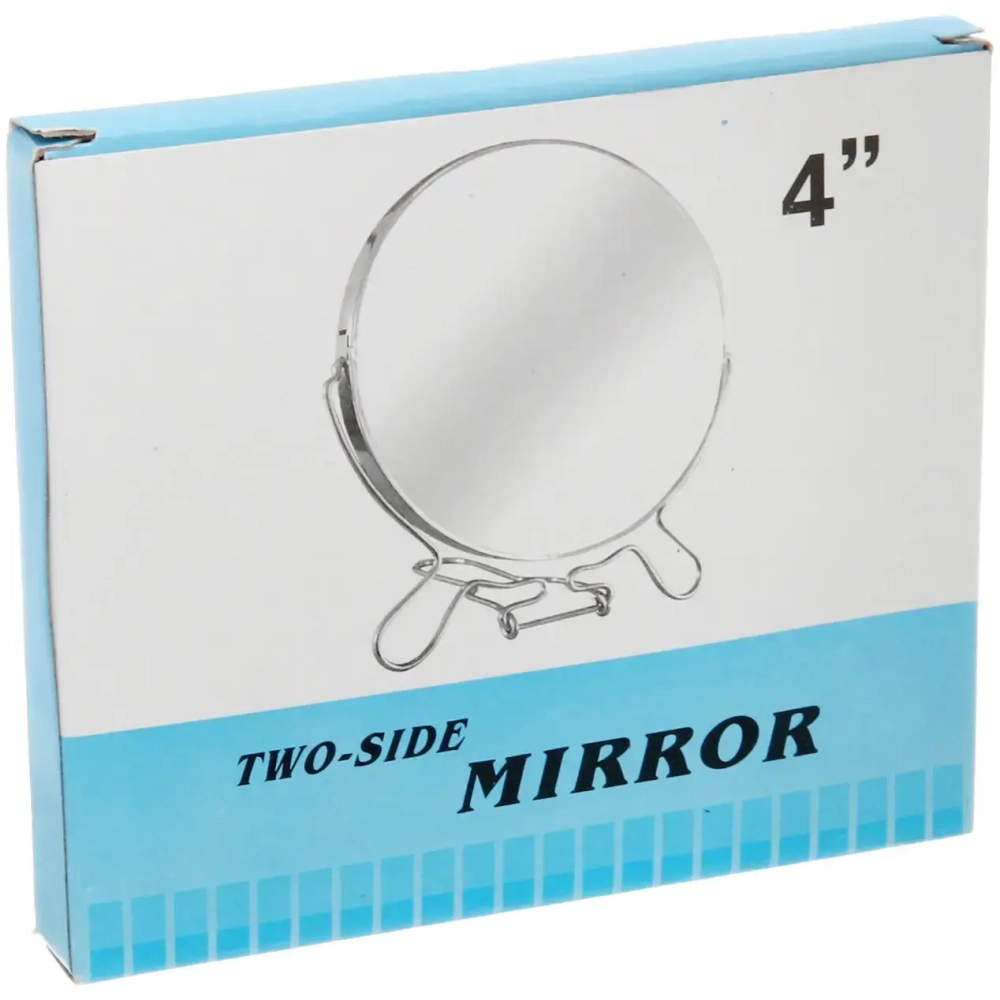 Зеркало настольное в пластиковой оправе «Практика» круг, подвесное, двухстороннее d-9,5см
