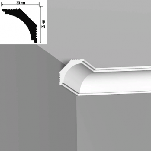 Плинтус потолочный . П-05 35/35 2 м