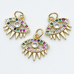 Подвеска Глаз, цвет золото, фианиты, размер 14*14 мм, цена за 1 шт