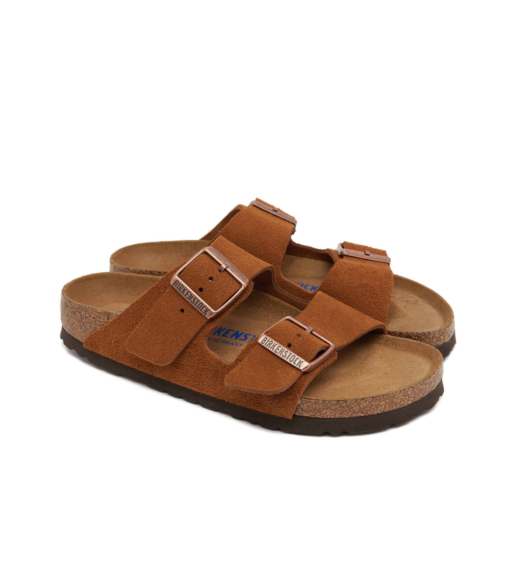 Кожаные шлепанцы arizona sfb vl mink Birkenstock - янтарный(1009527)