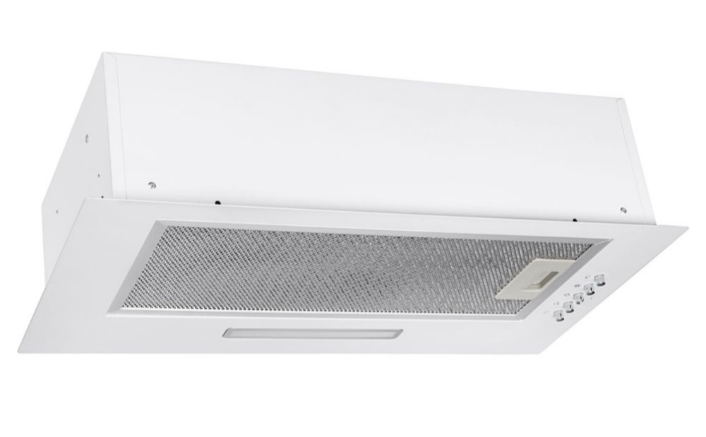 Вытяжка кухонная MACBI S-BOX-60A1 (WHITE) белый, D120мм. 850 м3/ч, полновстраиваемая, мотор 70Ватт, металл 60см, кнопочное управл.