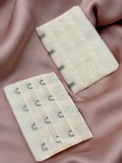 Расширитель для бюстгальтера светло-бежевый 4 ряда 12 петель 4 крючка 5х7,5 см