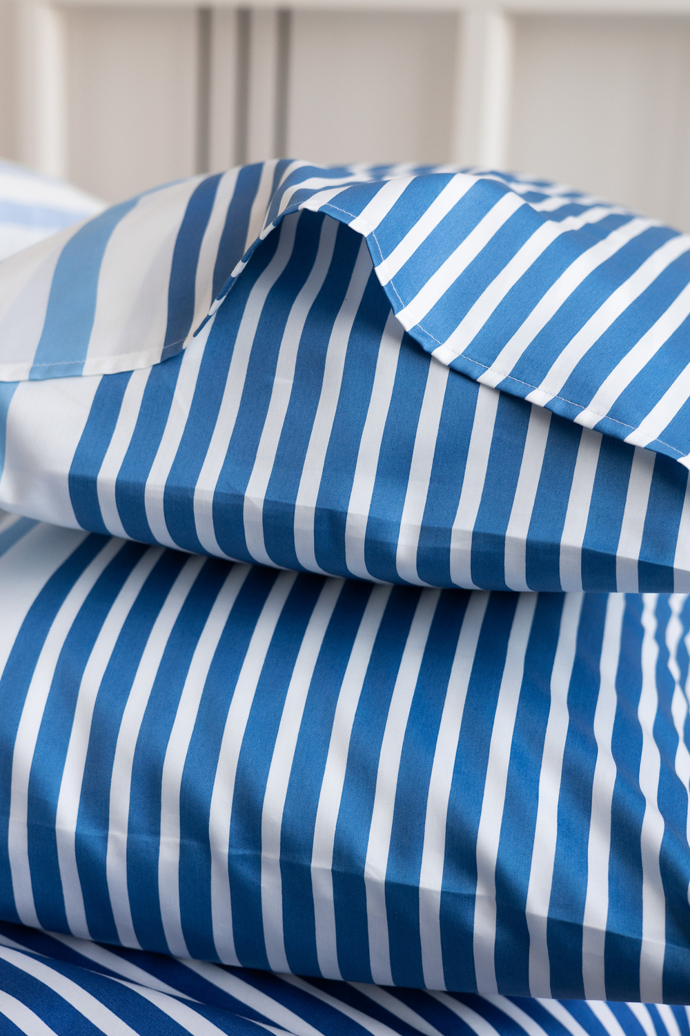 METAPHOR Комплект постельного белья, сатин бело-синий