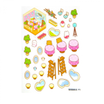 Румбокс, наклейки для творчества - антистресс блокнот, 140*195 мм, "Медвежата", розовый, MINI, 3D стикеры, 20 комнат, в комплекте пинцет, пакет с европодвесом