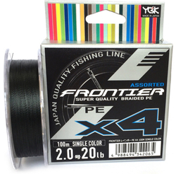 Шнур YGK FRONTIER ASSORTED X4 100m (мультиколор) #0.6/0.128mm 6lb/2.7kg