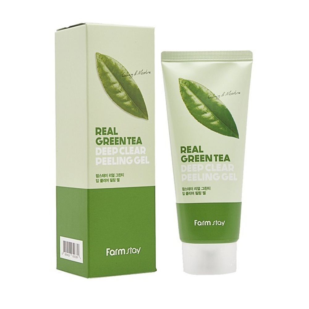 Отшелушивающий гель с экстрактом зеленого чая FarmStay Real Green Tea Deep Clear Peeling Gel 100мл