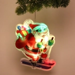 Фигура светодиодная «Дед Мороз на лыжах» 18*21 см (батарейки 3 ААА), 1 режим