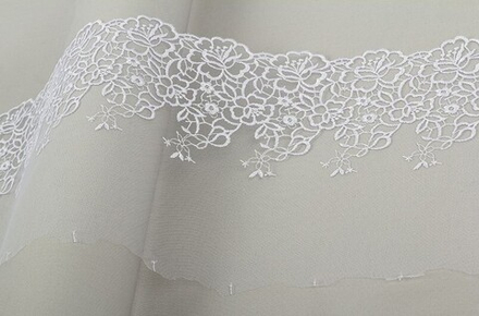 Кружево "Gamma"  "сетка", 190 мм, цв.белый