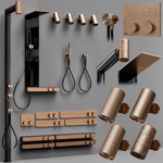 Ручной душ Gessi HI-FI, настенный, магнитный, цвет Warm Bronze Brushed PVD