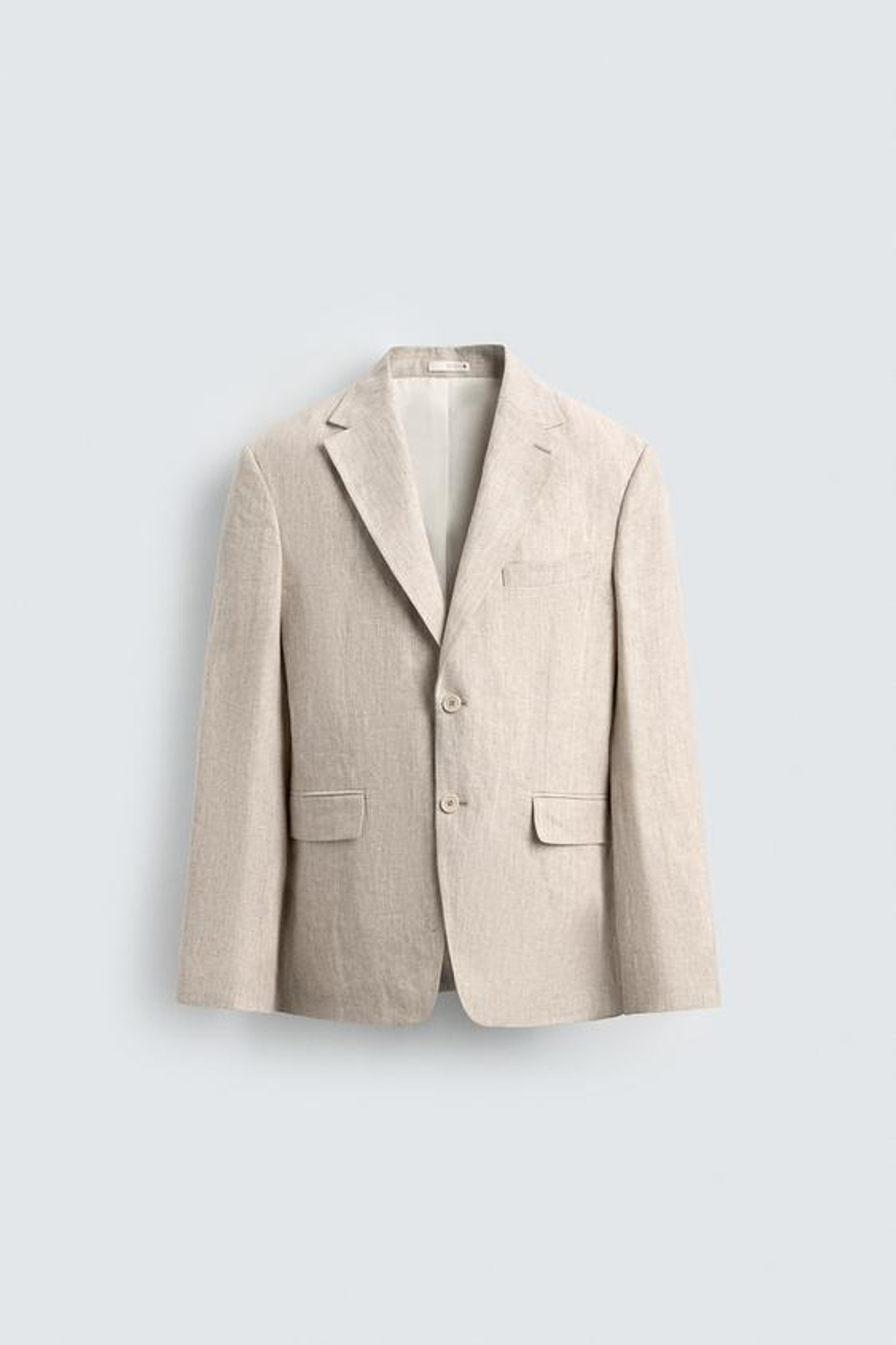ZARA БЛЕЙЗЕР ИЗ 100% ЛЬНА, СВЕТЛО-БЕЖЕВЫЙ