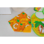 5112549 Нагрудник -бандана непромокаемый, с прорезывателем «Леопард» на кнопке