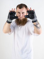 Шингарты OXXFIRE, эластичный манжет на липучке, кожа, черные