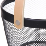 Корзина для хранения металлическая с деревянной ручкой «ФАРГО», цвет черный, 26*18см (лейбл Селфи)