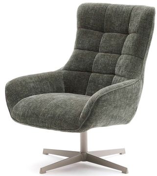 Teryl Кресло из шенилла зеленого цвета с серым металлом Испания 