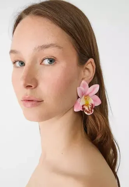 STRADIVARIUS Серьги в виде цветка орхидеи, розовый