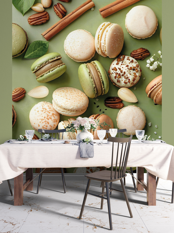 3D Зеленые фотообои для кухни моющиеся