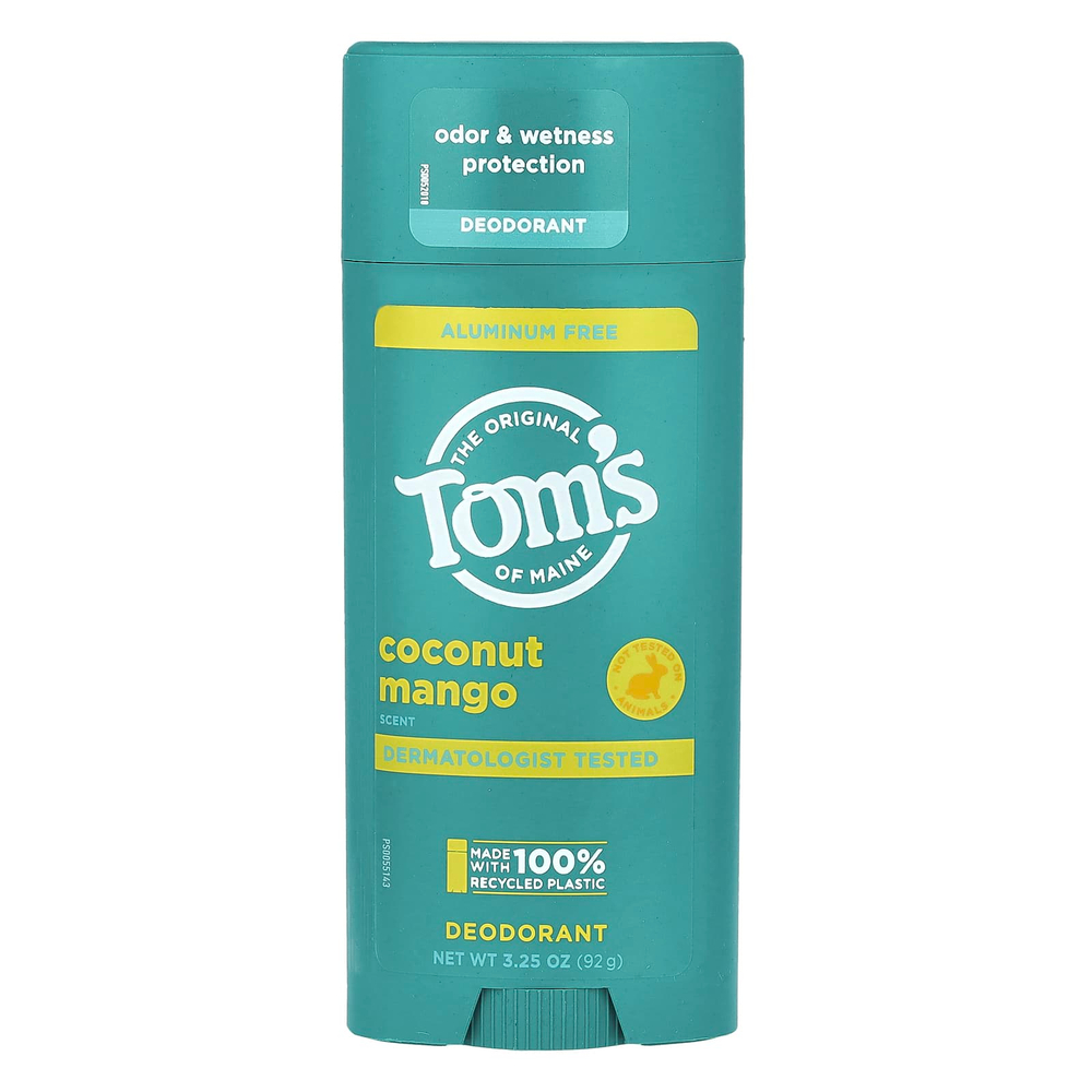Tom's of Maine, дезодорант без алюминия, кокос и манго, 92 г (3,25 унции)