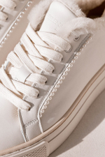 Короткие зимние кеды из натуральной кожи SIENA white